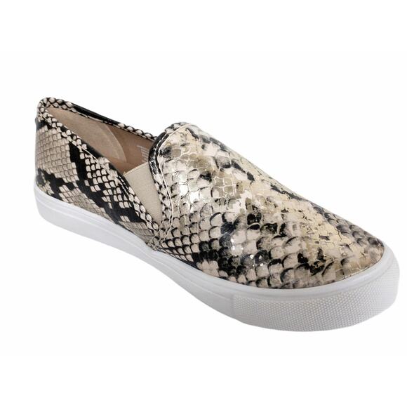 New Steve Madden Metallic Gold Snakeskin Symba Platform Slip On Sneakers 6.5 - Picture 5 of 10
